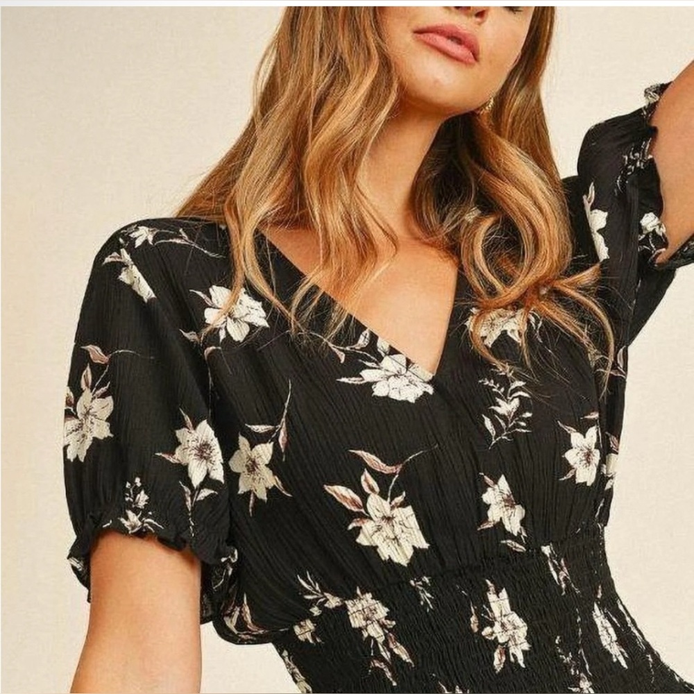 Paper Crane Black and White Floral Dress